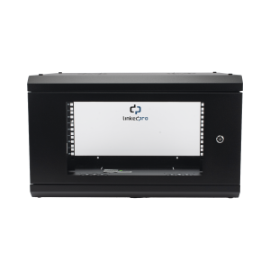 Linkedpro sr1906lh3ga Gabinete de Pared con Puerta de Cristal Templado, 455mm de Profundidad, 6U Rack de 19, Acero Reforzado