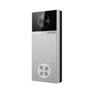 Hikvision ds-kv6114-me1 Videoportero / 4 Megapixel / Ángulo de Visión 150° / Control de 2 Cerraduras / Desbloqueo por Tarjeta, Hik-Connect y Estación Interior / IP65 / PoE IEEE802.3at / Compatibilidad ONVIF / H.265