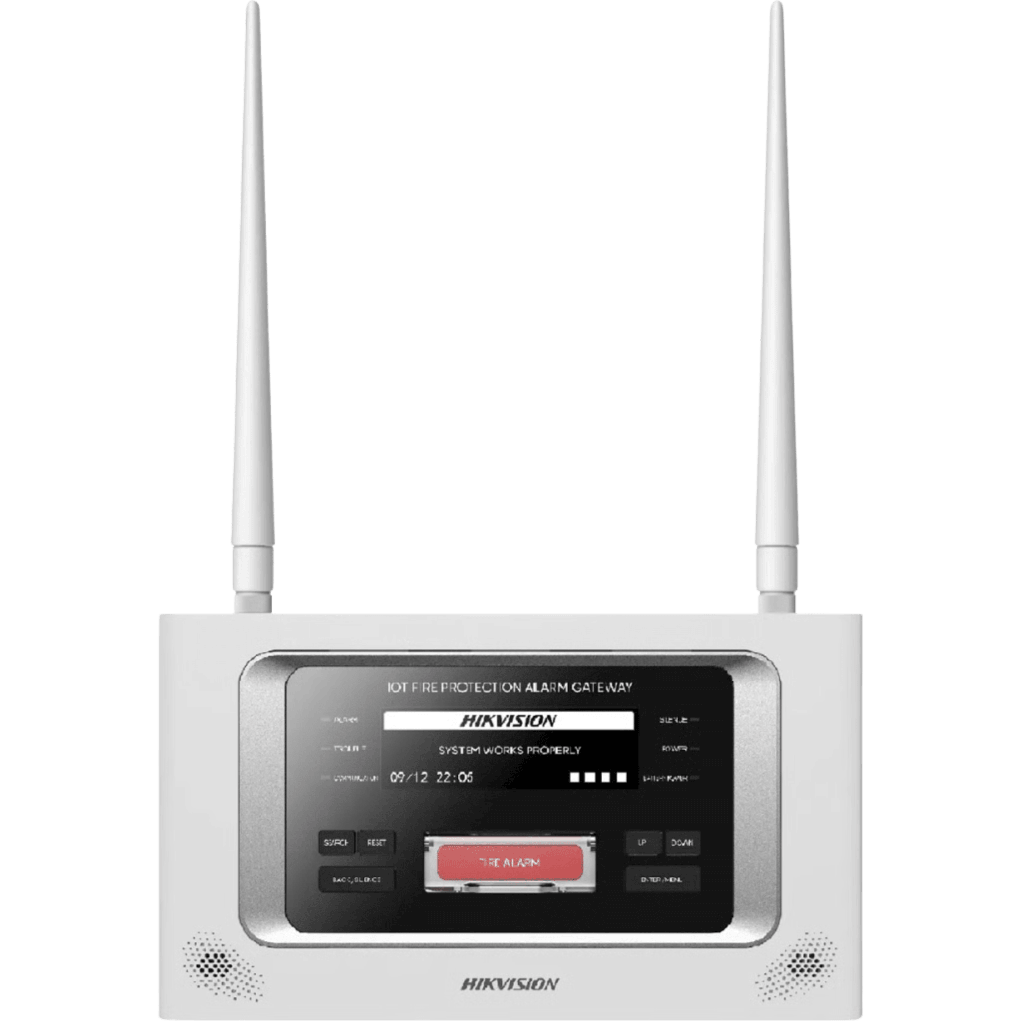 Hikvision np-ftg200 (HikFire) Panel Inalámbrico de Detección de Incendio (Gateway LoRa) / Pantalla LCD Táctil / Comunicación hasta 2 km / Gestión de 128 Dispositivos / Encriptación AES128 / Integración a HikCentral Professional