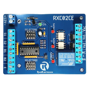 Ruiz Electronics rxc02ce Controlador de Esclusas 2 Puertas / Alimentación 12VDC / Temporizadores Programables 0-30 seg / Entradas NC y NA / Salidas de Pulso 2 seg / Función Emergencia