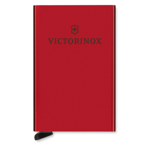 Victorinox 612-676 Tarjetero / Almacenamiento Seguro 4-6 Tarjetas / Aluminio Duradero / Protección RFID / Sistema Deslizamiento Patentado / Color Rojo.