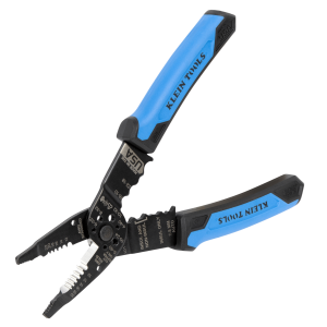 Klein Tools 1025 Pinzas Pelacables Multiuso / Pela Cables Sólidos 10-20 AWG y Trenzados 12-22 AWG / Capacidad Ponchado Terminales 10-22 AWG / Corte Tornillos 4-40 a 10-32 / Acero Óxido Negro / Mangos TPE Ergonómicos