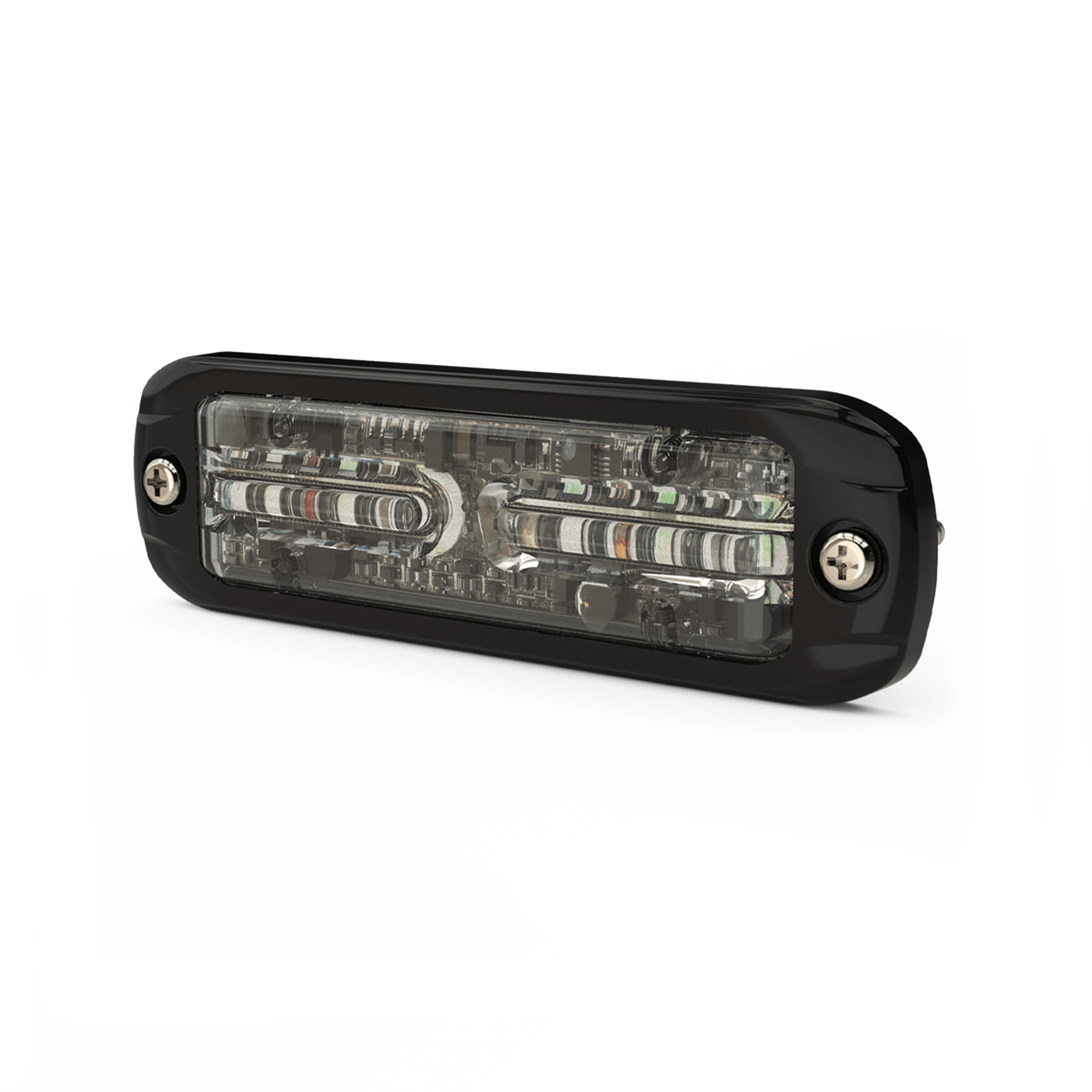 Ecco cd3802rbwsb Luz Auxiliar de 18 LEDS, Tricolor Rojo/Azul/Blanco, Lente transparente, Bisel Negro