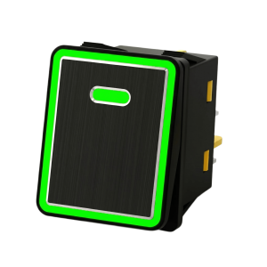 Accesspro apb-08221-g Interruptor tipo Switch con Led Color Verde / IP65 / Diseño Industrial con panel de Aluminio / NO, COM, NC / Terminales tipo F1