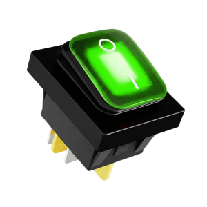 Accesspro apb-03121-g Interruptor tipo Switch con Led Color Verde / IP65 / Diseño Industrial / NO, COM, NC / Terminales tipo F1