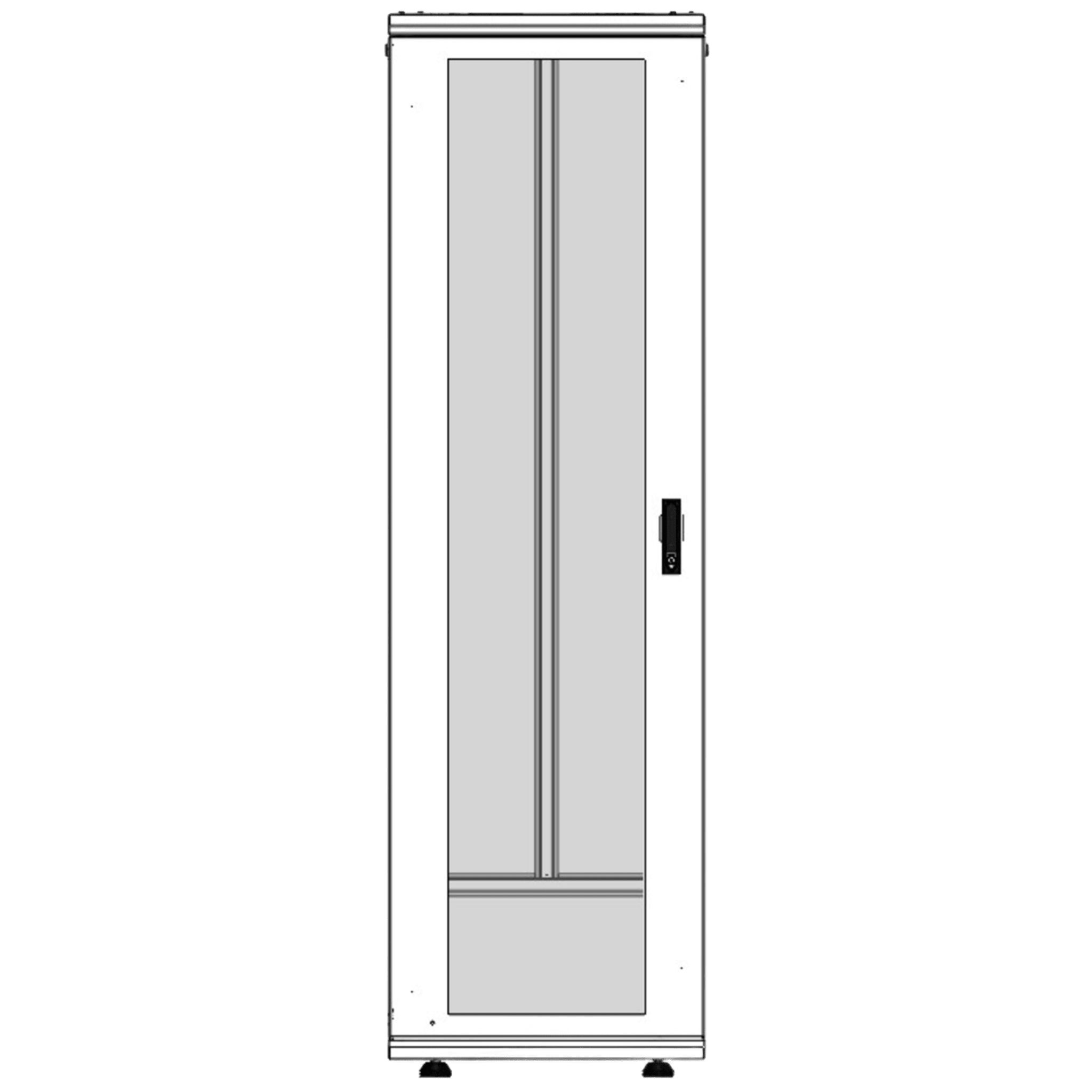 Linkedpro les-60-60-42ugw Gabinete Rack 42 Unidades / Piso 19 Pulgadas / Puerta Cristal Templado / Capacidad Carga 1000 Kg / Acero Calibres 16-18-20 / Ventilación Superior / Ruedas y Niveladores / Cerradura Seguridad