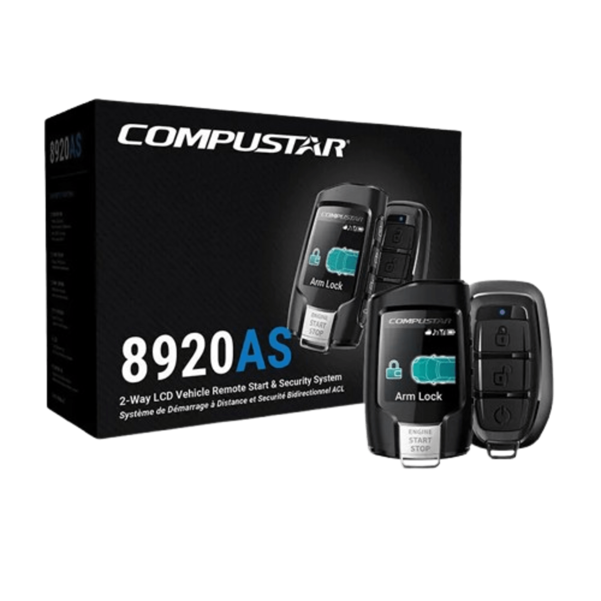 Compustar cs8920-as Kit de Alarma Vehicular Profesional y arranque remoto todo en uno de dos vías con rango de 1KM compatible con GPS X1-MAX LTE