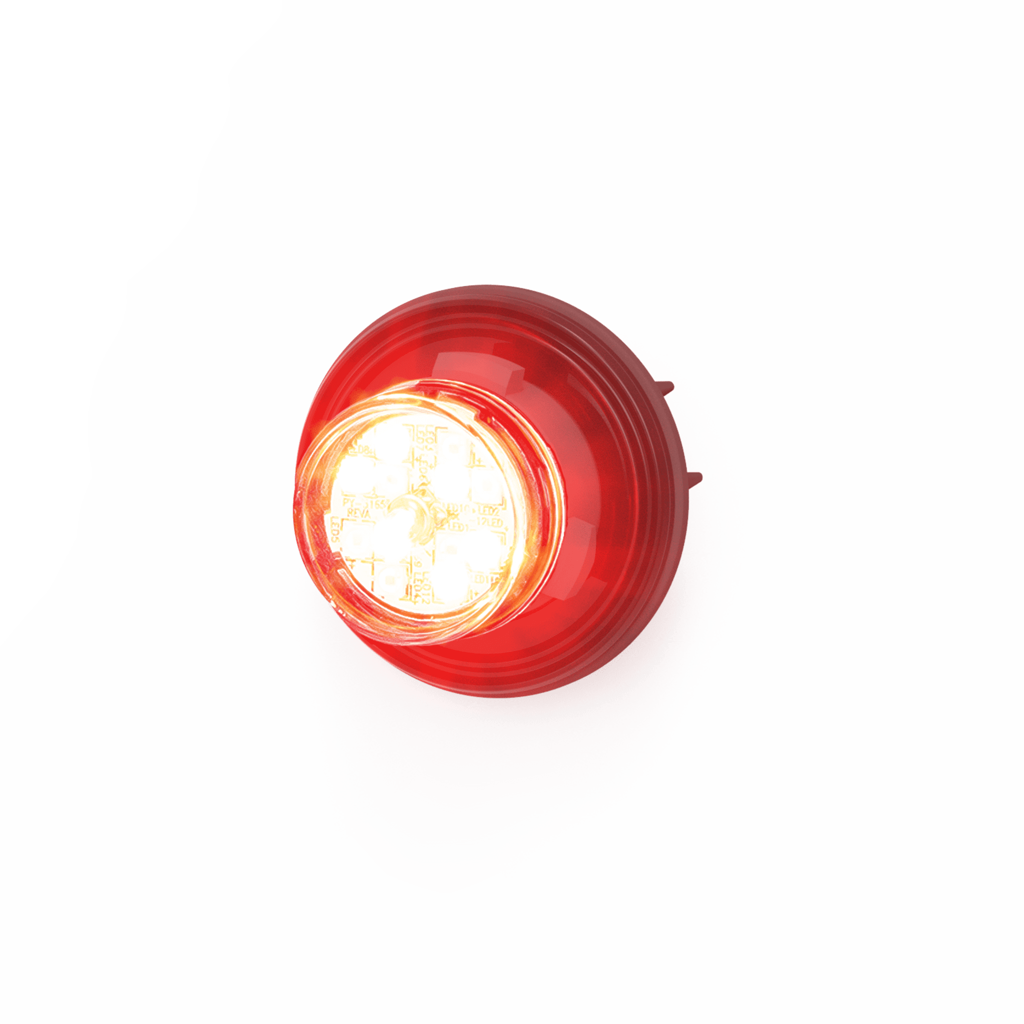 Ecco cd9012rw Estrobo Oculto de 12 LED, Rojo/Claro, Bisel Negro, Lente Transparente