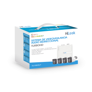 Hilook By Hikvision hl-1080-dl/t KIT TurboHD 1080p / DVR 4 canales / 4 Cámaras Bala de Metal / H.265+ / 1 Fuente de Poder Profesional / Accesorios de Instalación