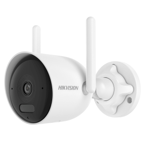 Hikvision ds-2cfw02 Bala IP 2 Megapixel / Lente 2.8 mm / Dual Light (30 mts IR + 30 mts Luz Blanca) / Wi-Fi 6 / ACUSENSE / Audio Bidireccional (Micrófono y Bocina) / IP66 / dWDR