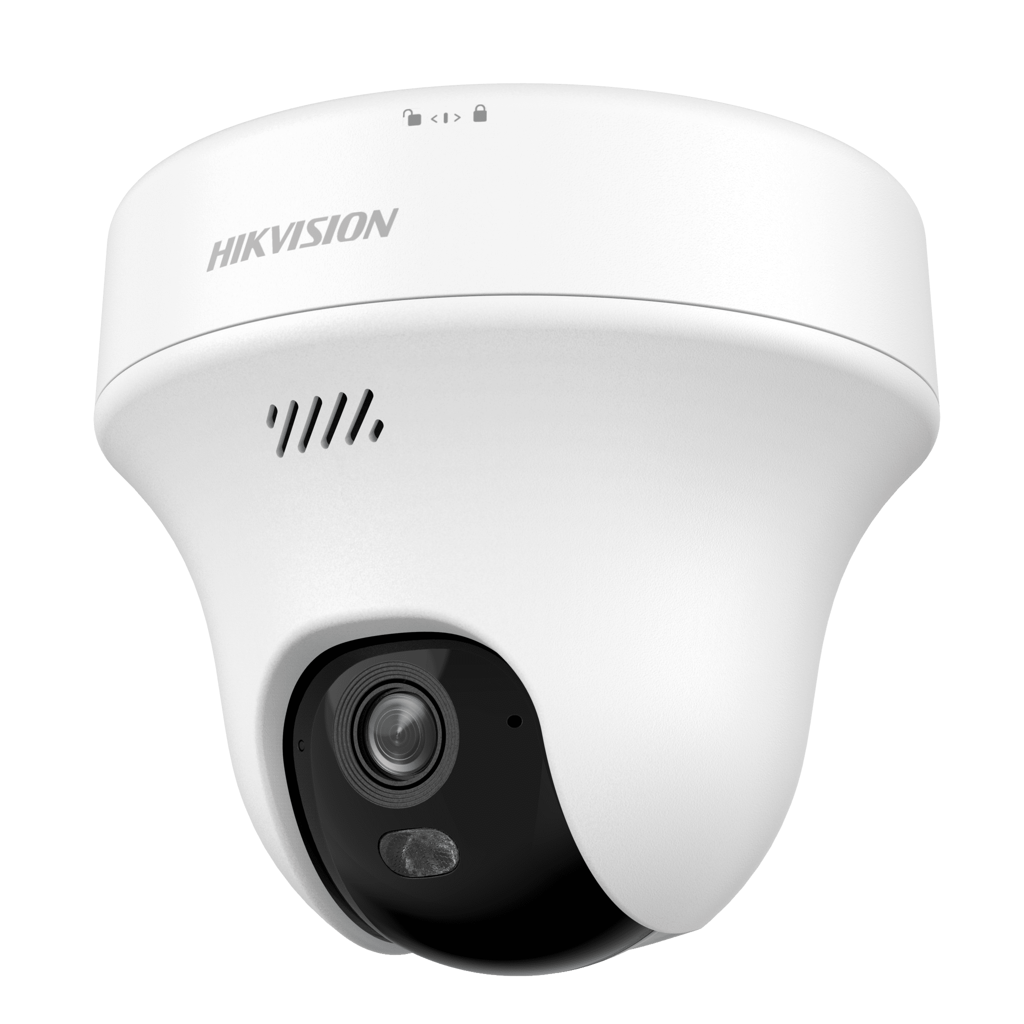 Hikvision ds-2cfwq5 Turret PT IP 5 Megapixel (3K) Megapixel / Lente 2.8 mm / Dual Light (10 mts IR + 10 mts Luz Blanca) / Wi-Fi 6 / Interior / ACUSENSE / dWDR / H.265 / Audio Bidireccional (Micrófono y Bocina) / 5 VCD