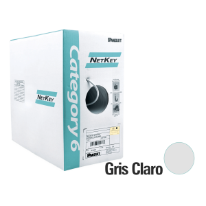 Panduit nuc5c04ig-me Bobina de Cable UTP 305 Metros (1000 Pies) de Cobre, NetKey, Gris Claro, Categoría 5e (24 AWG), PVC (CM), de 4 Pares