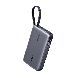 Ugreen 55992b Power Bank 20000mAh con Cable Integrado / Carga Rápida 100W / USB-C PD 3.0 / 4 Celdas Li-ion / 72Wh / Carga Múltiple 145W / Compacto 139x80x27mm