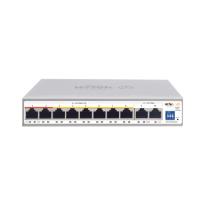 Wi-Tek wi-pces210g Switch PoE / Administración en la nube / Con 8 puertos 10/100 Mbsp PoE af/at / 2 Puertos Uplink 10/100/1000 Mbps /  Presupuesto 100 W / PoE hasta 250 metros / Soporta protocolo ONVIF