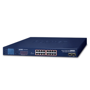 Planet gsw-1820vhp Switch No Administrable PoE+ Extender, Aislamiento VLAN de 16 Puertos Gigabit +, 2 Combo TP/SFP y Pantalla