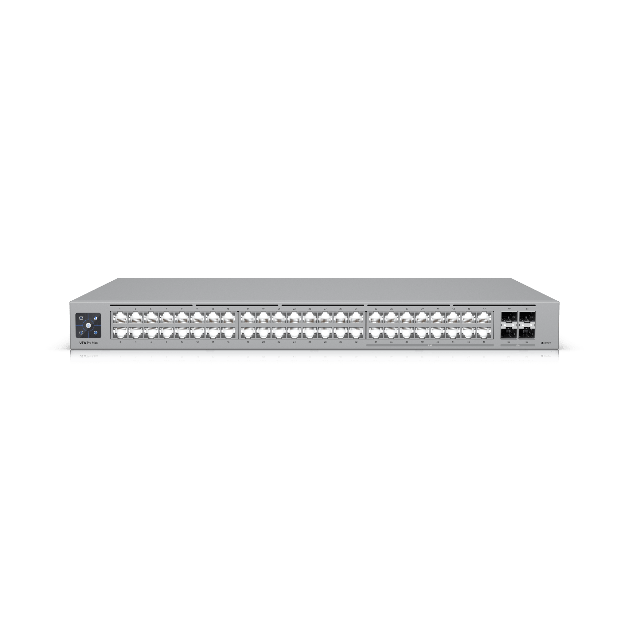 Ubiquiti usw-pro-max-48 UniFi Switch Pro Max 48 ? Switch Capa 3 con 48 Puertos (16 × 2.5 GbE y 32 × 1 GbE), 4 Puertos SFP+ 10G y Pantalla Informativa Integrada