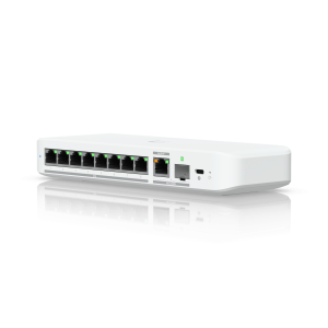 Ubiquiti usw-flex-2.5g-8 USW Flex 2.5G Switch de 8 Puertos 2.5GbE, con un Puerto de Enlace Ascendente Combinado RJ45/SFP+ de 10 GbE, Incluye Adaptador ca/cc