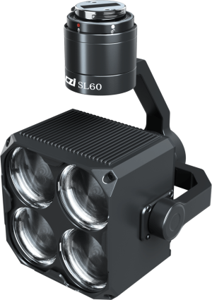 Czi sl60 Estrobo Multi-color compatible con Drones DJI M350/M400, 90W Máximo, Luz Estroboscópica Multi-color, 4 Colores RGBY