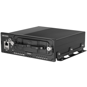 Hikvision ae-mn5043(m12) NVR Móvil de 8 Canales / 5 Megapixel / 4 Puertos PoE + 4 Vía Switch / 2 Bahías de HDD / Incluye Modulo GPS / Conector M12