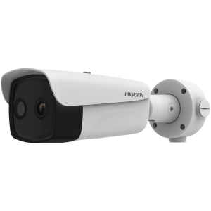 Hikvision hm-td2638-25/g1/t3y (HIMICRO) Bala IP Bi-Espectral / Térmica (384 X 288 / 25 mm) + Óptica (4 MP / 12.4 mm) / IA GUANLAN / Rango: -20°C a 150°C / 2°C Tolerancia / Detección de Fuego y Humo / Alarma Visual y Audible / Dual Light