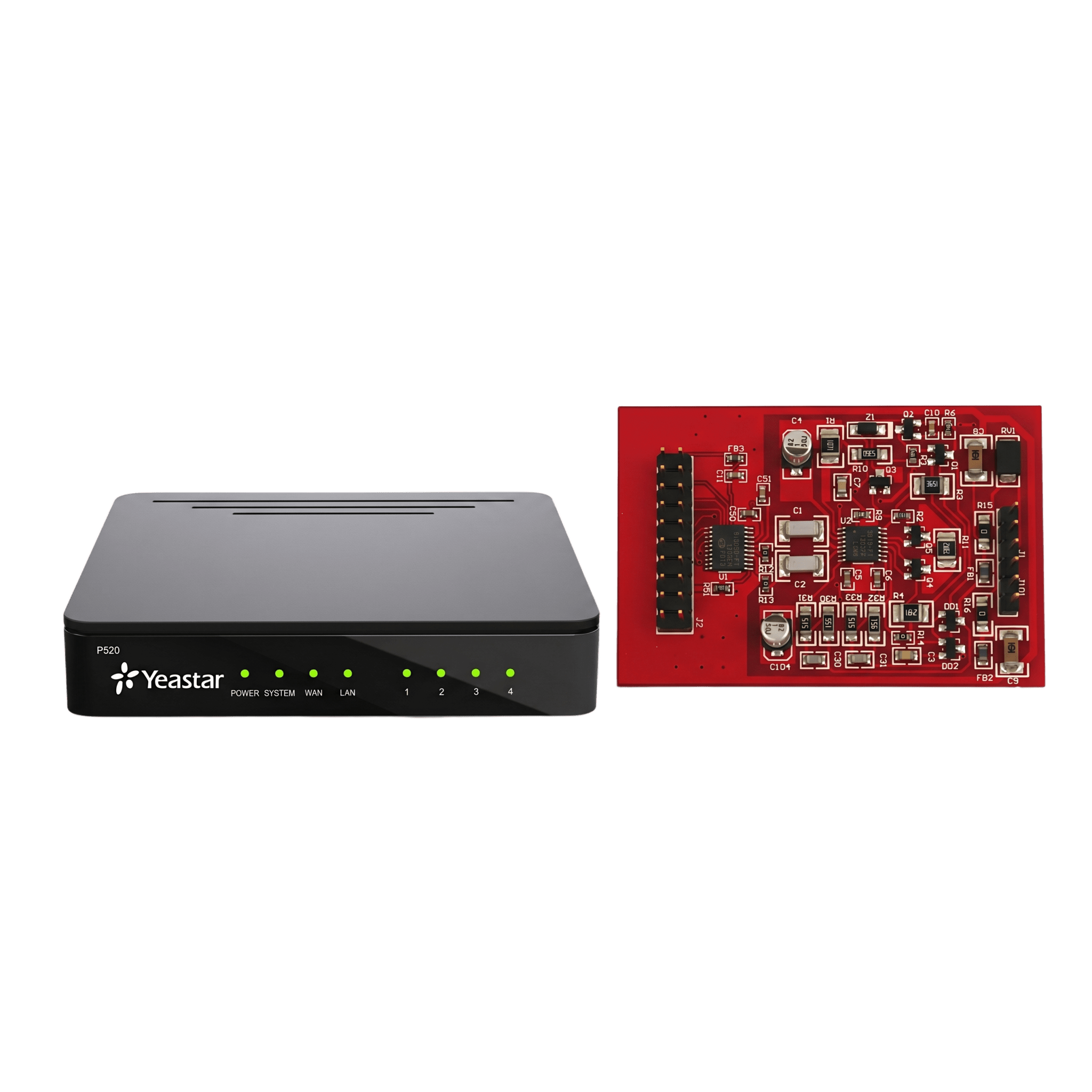Yeastar kit-p520-pyme Kit Telefonía IP PYME / Conmutador P520 20 Extensiones / 10 Llamadas Simultáneas / Módulo O2 2 Puertos FXO / Modular / VoIP SIP