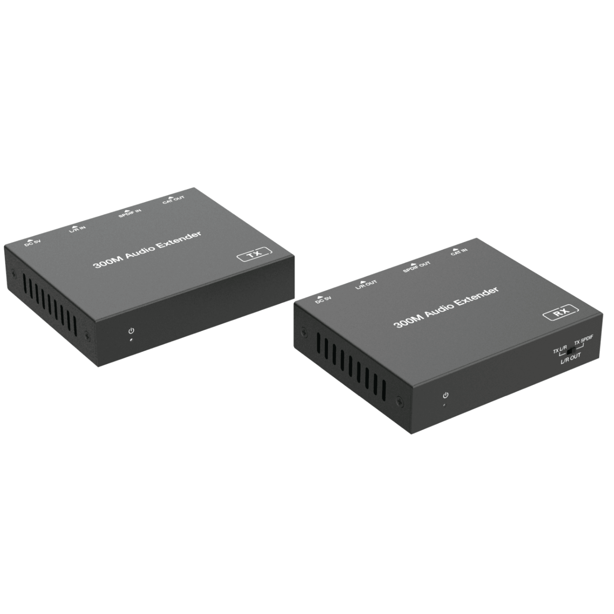 Epcom Proaudio epc-eda300s Extensor de Audio | Digital Óptico y Analógico | Transmisión hasta 300 m | Soporte 48/96/192 kHz | Selección de salida en receptor | Función POC bidireccional | Plug-and-Play | Ideal para HDTV, AVR y sistemas multizona
