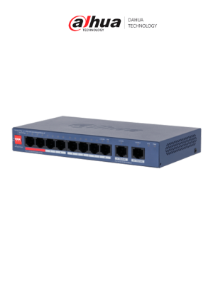 DAHUA DH-CS4010-8GT-110-V2- Switch de 10 Puertos Gigabit / 8 Puertos PoE / 2 Puertos Uplink 10/100/1000/ 110 Watts Totales / Switching 20 Gbps / Tasa de Reenvio de Paquetes 14.88 Mbps / PoE Watchdog / Plataforma DoLynk Care/ #NPAREDES