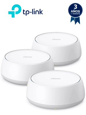 TP-LINK DECO BE25(3-PACK)- Sistema Mesh WiFi 7 , Wi-Fi 7 de Triple Banda de 3.6Gbps , 2 puertos 2.5Gbps , Multi-Link Operation (MLO) , Protección con HomeShield, AI-Roaming , compatible con Alexa y Google Home.