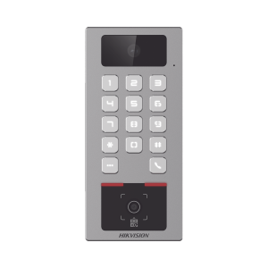 Hikvision ds-k1t502dbwx-cqr-e1 (PoE / 2 Relays) Teclado con Lector Físico de QRs para Exterior Antivandálico IP65 & IK09 con función de Videoportero Multiapartamento / Tarjeta, Código QR, PIN o App HikConnect  / Cámara 2 MP compatible con NVRs /