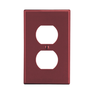Hubbell hub-p8r  Placa de Pared para Contacto Duplex Color Rojo.