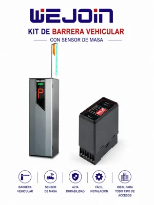 WEJOIN WJNSBG101HR34LEDDG102 - Kit de Barrera Vehicular Derecha con brazo de 4 Metros con Led Modelo WJNSBG101HR34LED con Sensor de Masa Gratis #TRICOLOR