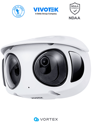 VIVOTEK MS930-EHV(1YL) - Cámara IP VORTEX Premium Series panorámica 180º exterior, 8 MP (4K), luz IR 20 m, WDR Pro, visión SNV, Smart Motion, micrófono integrado, VCA, IP66, IK10, almacenamiento interno 512GB, NDAA. #LEÓN