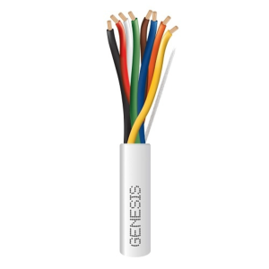 Genesis 3117-1012 Carrete de 305 Metros (1000 Pies) / Cable de Cobre / 8 x 18 AWG  / Plenum / Para Interior / Color Blanco / Para Aplicaciones de Alarmas de Intrusión/Control de Acceso/ Automatización / Interfonos y Tv Porteros