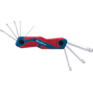 Dongcheng d092903  Juego de 8 Llaves Hexagonales Milimétricas con cabeza Redonda y porta llaves  tipo navaja.