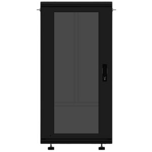 Linkedpro les-60-60-24ug Gabinete Rackeable 19 Pulgadas / 24 Unidades / Piso / Puerta de Cristal / Acero Calibres 16-18-20 / Capacidad 750 Kg / Dimensiones 600x605x1190 mm (23.6x23.8x46.9 in) / Ventilación 120 mm, Niveladores Incluidos