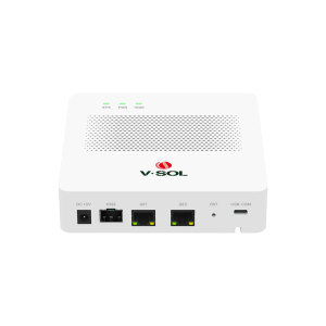 V-Sol v1600gs-r Mini OLT de 1 Puerto GPON SC/UPC con 3 puertos Uplink (2 puertos Gigabit Ethernet + 1 puerto SFP/SFP+) , hasta 64 ONUs / ONTs