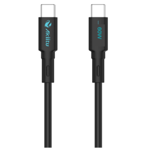 Ezviz akpac6sm60w Cable USB-C a USB-C Carga Rápida 60W / Serie Magnética / 480 Mbps / Silicona Líquida / 1 m (3.3 ft) / Auto-enrollable / Anti-enredos / Negro