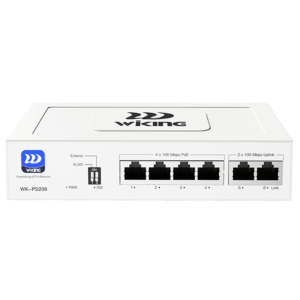 Wi-Tek wk-ps206 Switch PoE / Administración en la nube / Con 4 puertos 10/100 Mbsp PoE af/at / 2 Puertos Uplink 10/100 MBPS / Presupuesto 45 W / PoE hasta 250 metros