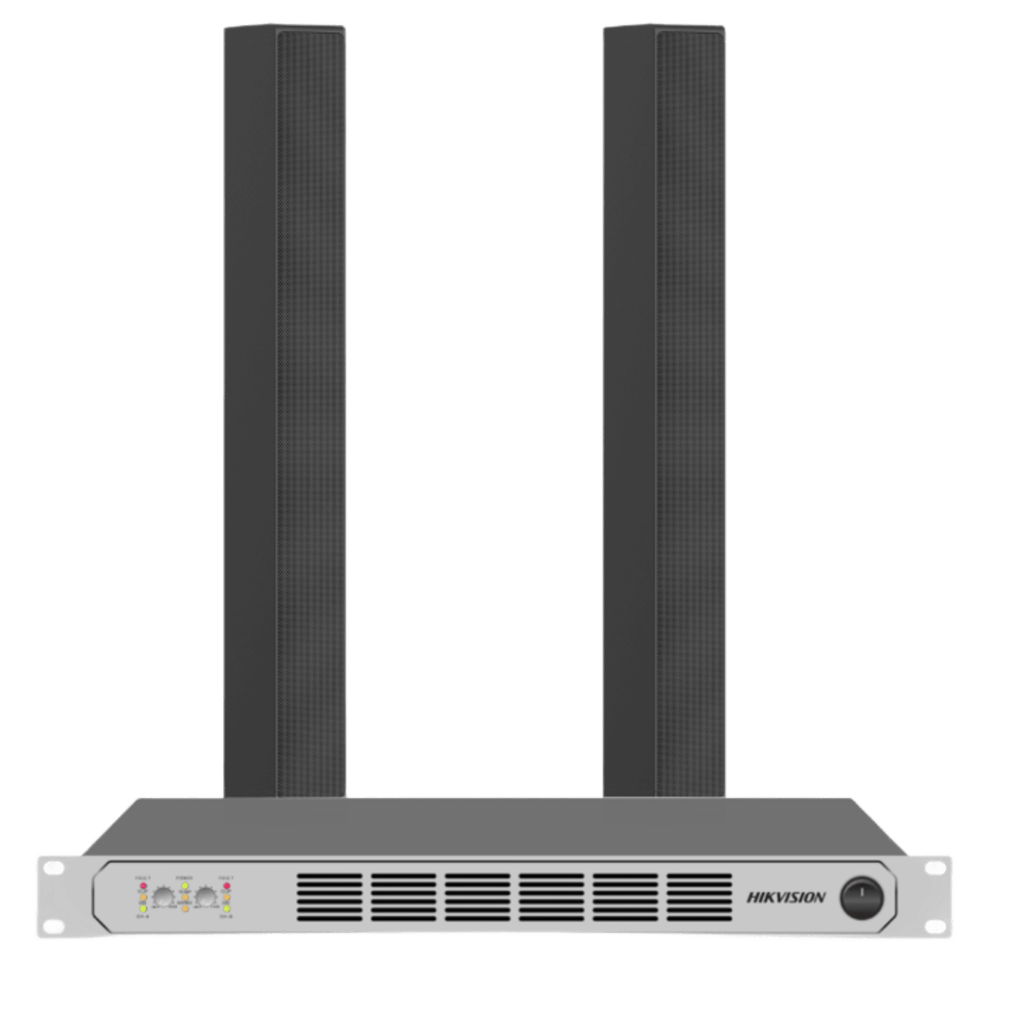 Hikvision dsqapkit2 Kit de Amplificador y bocinas | Potencia profesional | 2 bocinas tipo columna