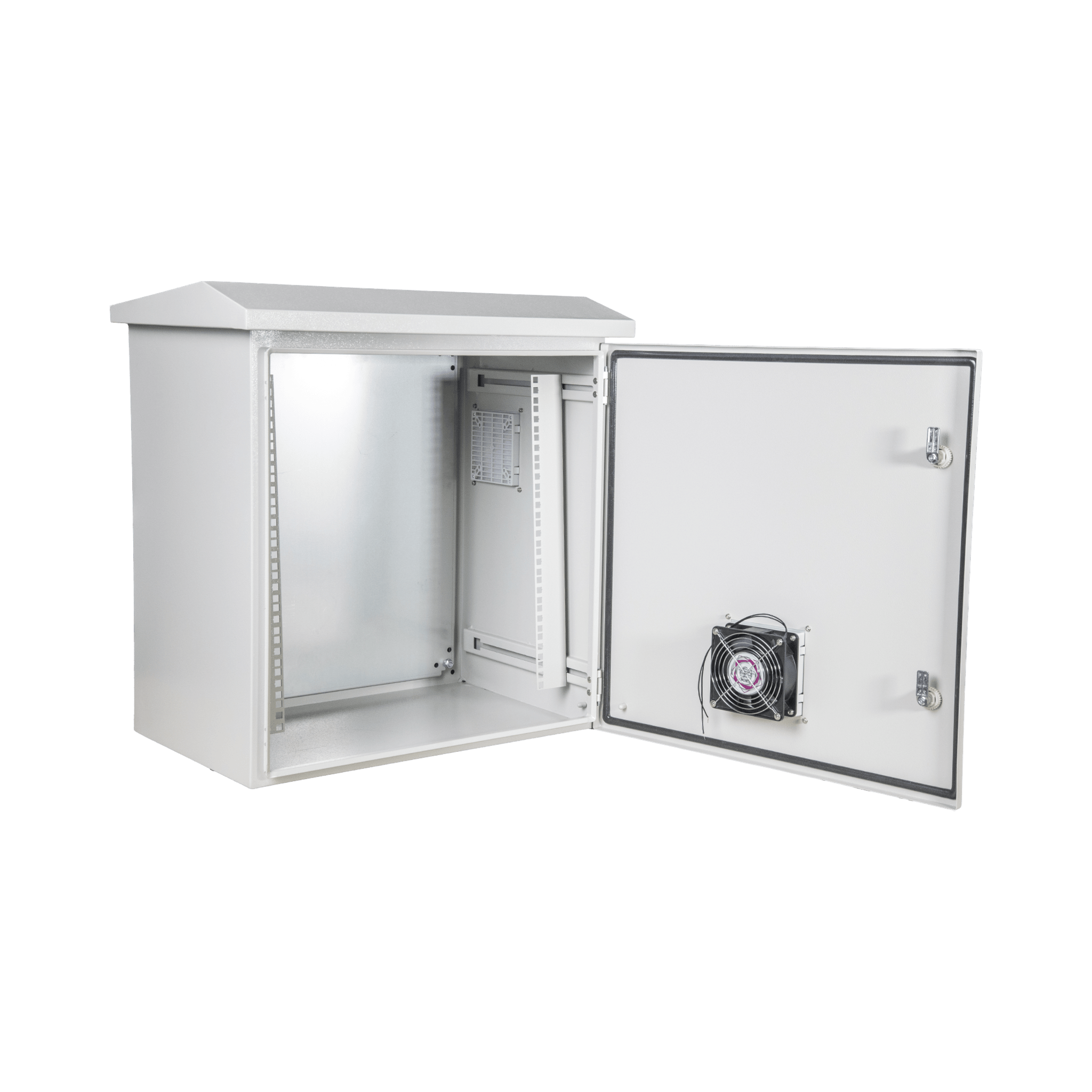 Precision pst506019ravkit Kit Gabinete Ventilado de Acero, Rack 19 11U, IP55 Uso en Exterior (593 x 609 x 399 mm) con Placa Trasera Interior Metálica y Compuerta Inferior Atornillable. Incluye Ventilador, Ventilas, filtros, Terminal de Tierra Física.