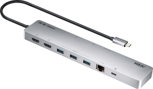 Aten uh3240 Dock Multipuerto USB-C | 11 en 1 | 8K Single o Dual 4K | PD 100W | USB 3.2 Gen 1 | Ethernet Gigabit | SD MicroSD | Aluminio