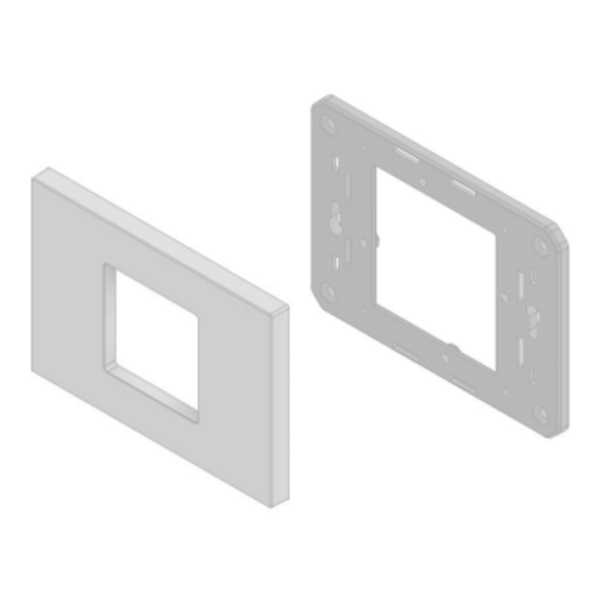 Ibernex nx0068lt Embellecedor para Caja Americana / ABS Antimicrobiano / Blanco con Efecto de Contraste / Colocación Fácil y Rápida
