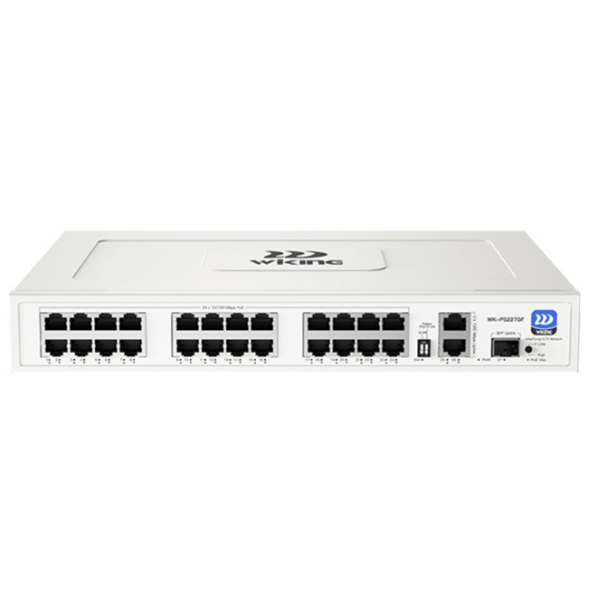 Wi-Tek wk-ps227gf Switch no administrable PoE WI-TEK / 24 Puertos 10/100 Mbps PoE af/at / 2 Puertos Uplink Gigabit / 1 Ranura SFP 1000 Mbps / Presupuesto 270 W / Puerto 1 Hi-PoE 60W