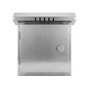 Syscom xgampole6macc Gabinete para Exteriores de Acero Inoxidable SUS201 / Cilindrico con Techo Inclinado / Ø305 x 195 x 315 mm (12.0 x 7.7 x 12.4 in) / Cerradura con Llave de Seguridad / Compatible con Postes XGAPOLE