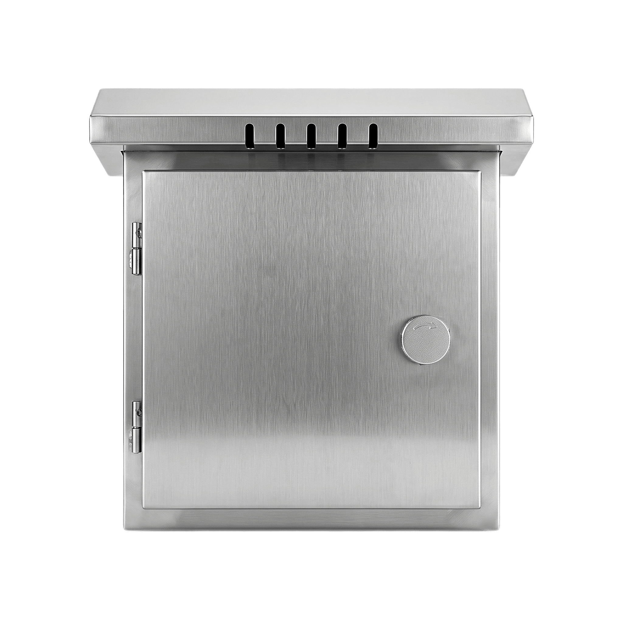 Syscom xgampole6macc Gabinete para Exteriores de Acero Inoxidable SUS201 / Cilindrico con Techo Inclinado / Ø305 x 195 x 315 mm (12.0 x 7.7 x 12.4 in) / Cerradura con Llave de Seguridad / Compatible con Postes XGAPOLE