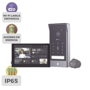 Ezviz cs-hp7/pro Video Portero Conexión a 2 Hilos Entre Monitor y Frente de Calle / Wi-Fi 6 Dual Band 2.4 y 5GHz con Cámara 4K / Reconocimiento de Venas de Palma / Reconocimiento Facial / Visión Nocturna en Color / IP65 Exterior Con Protección