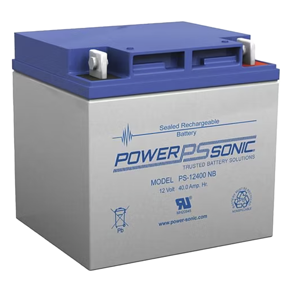 Power Sonic ps-12400-nb4 Batería 12V, 40AH, Para Respaldo, Tecnologías AGM/VRLA, 5 Años Vida Útil, Terminales NB4, Reconocida UL