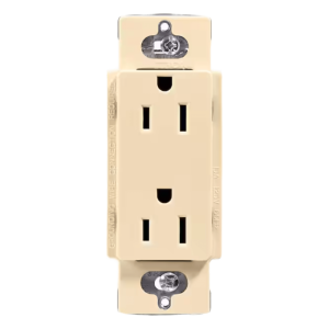 Lutron Electronics car15ivs Receptáculo dúplex Claro 15 A / 125 V color marfil, sin placa, para combinar con atenuadores y apagadores Lutron