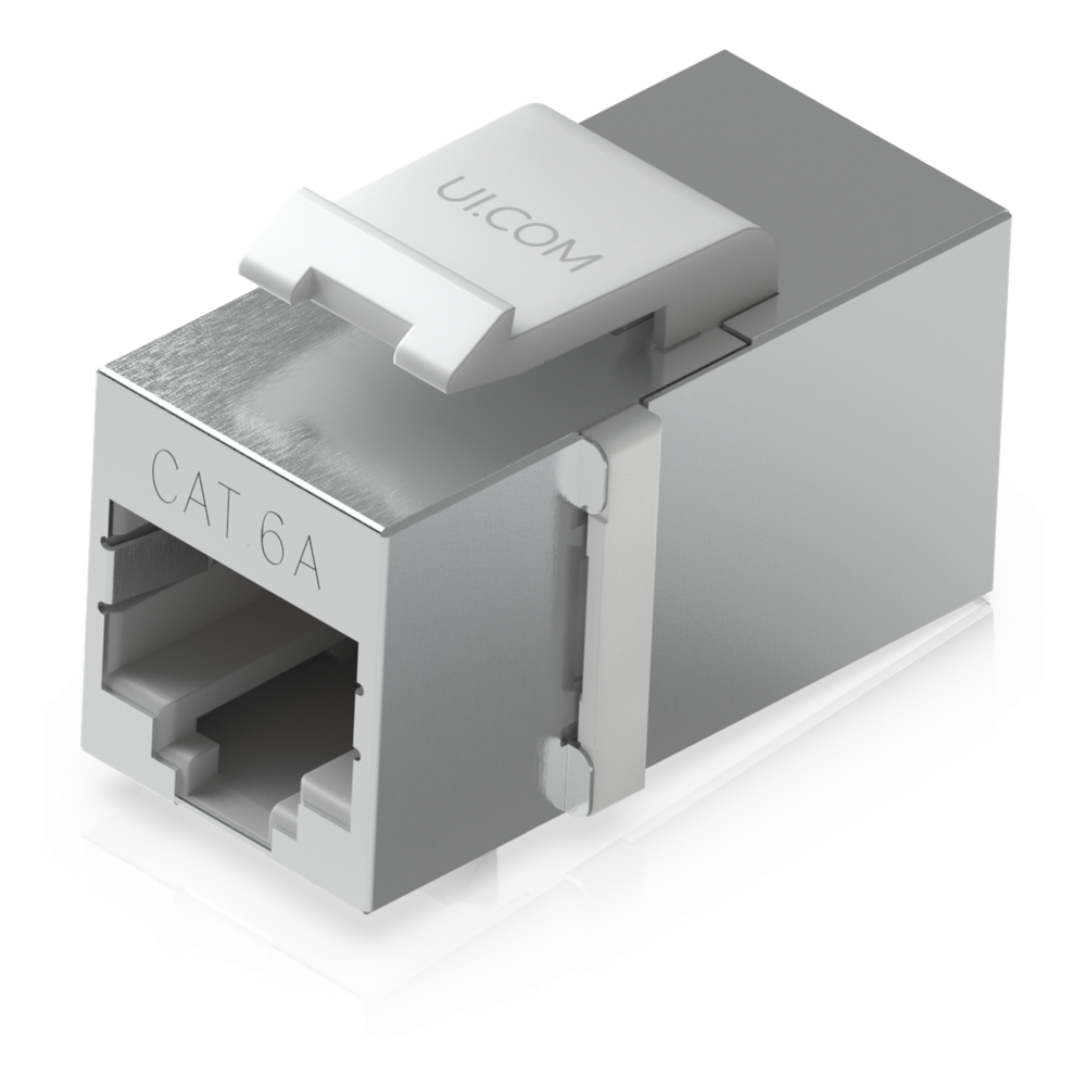 Ubiquiti uacc-keystone-coupler-c6a Keystone Coupler Cat6A Pass-Through para Cable Ethernet Preterminado, Instalación Snap-In en Patch Panel, Paquete con 12 Piezas