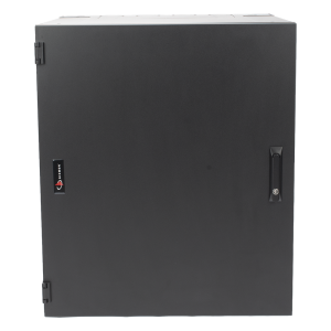 Siemon wc3-s101-18 Gabinete de Montaje en Pared / 18U / 737 mm (29 in) Ancho / 762 mm (30 in) Profundidad / Paneles Laterales Ventilados / Puerta Sólida Frontal / Placa Trasera Abatible con Knockouts / Cerradura con Llave / Negro